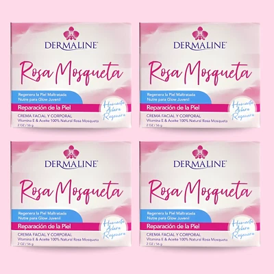 Crema de rosa mosqueta dérmica para rostro y cuerpo, 2 oz, fórmula hidratante (paquete de 4) Foto 1 de 4