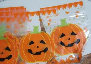 Bolsas de golosinas de Halloween - Diseño facial de calabaza 16 cuentas más pegatinas de sello distintivo adicionales - Imagen 1 de 12