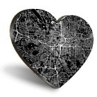 Heart MDF Coasters - Urban City Map Atlanta Map USA  #21160