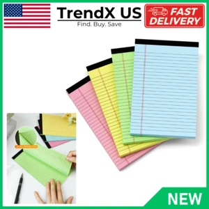 Farbige Legal Blöcke 5x8 liniert Notizblöcke 5x8 College liniert Notizpapier Buch 4er Pack - Bild 1 von 8