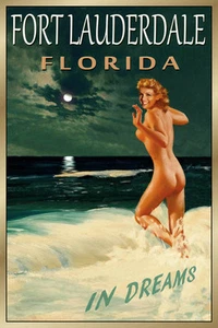 FORT LAUDERDALE Florida New Original Travel Poster Marilyn Pin Up Art Print 169 - Picture 1 of 2