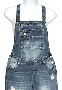 Latzhose Jr 9 Cropped Ripped Stretch 28 x 26 Low-Back Hippie Boho Y2K gerissen - Bild 1 von 10