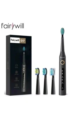 Cepillo de dientes sónico eléctrico Fairywill 4x cabezal de cepillo 5 modos blanqueamiento dental USB Foto 1 de 4