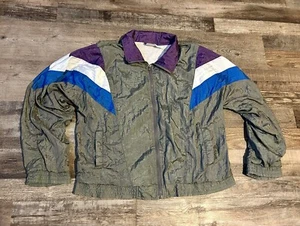 Vintage Windbreaker Jacket Athletic Works Color Block Full Zip Men’s Size Large - Picture 1 of 6