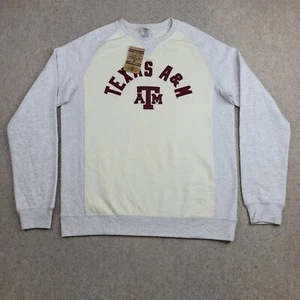 Texas A&M Aggies Mens Large Cream Gray Pullover Sweatshirt Rivalry Threads NEW - Picture 1 of 9