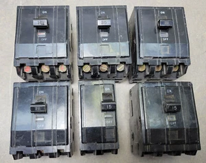 Lot of 6 Square D 4 of 30A and 2 of 15A, 240V TYPE/HACR  - Picture 1 of 12