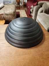 Large Matte Black Ribbed Metal Dome Pendant Light Shade Only