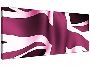 Cuadro en lienzo barato ciruela de Union Jack contemporáneo 1009 - Imagen 1 de 4