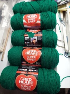 Red Heart Super Saver 7 oz, 198 g each Set of 5 Skein Paddy Green - Picture 1 of 6
