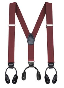 Buyless Fashion Button Suspenders for Men 48" Adjustable Straps 1 1/4" Y Shape