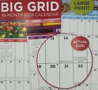 2024 Full Size BIG GRID Wall Calendar for Planning, Scheduling, Organizing