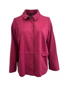 Marina Rinaldi Women's Bordo Olivo Button Down Coat NWT - Picture 1 of 3
