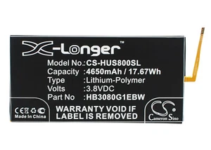 Batterie 4650mAh type HB3080G1EBW Pour Huawei Mediapad M1 8.0, S8-301L, T1-A21L - Photo 1 sur 6