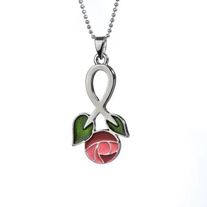 Rose Enamel Pendant Chain Inspired by Charles Rennie Mackintosh - Angelys - Picture 1 of 1