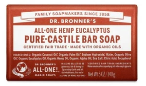 Dr. Bronner's Pure Castile Bar Soap 5 Oz Eucalyptus - Picture 1 of 1