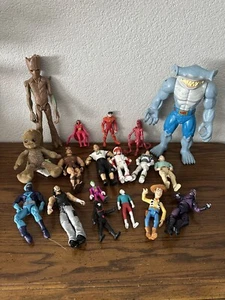 Huge Lot Of 19 Mixed 80s 90s Action Figures Super Hero TMNT Marvel Transformers - Picture 1 of 7
