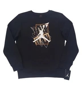 NIKE AIR JORDAN JUMPMAN Black Fleece Sweatshirt Boys Size XL (14-16)  NWT - Picture 1 of 5