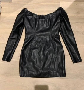 House of CB "Livia" Langarm Leder Minikleid Gr. M passt Gr. 10 - Bild 1 von 4