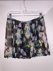 Tracy Reese Black Watercolor Floral Silk Skirt Size P - Picture 1 of 6