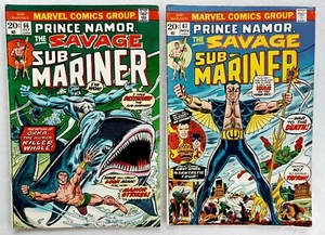 Sub-Mariner #66 & #67 1st New Costume 1st Force 1973 Bronze Age Marvel Comic Lot - Picture 1 of 9