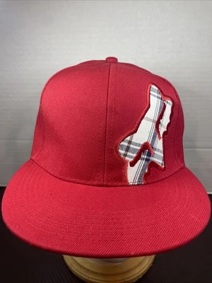 Boné Fox Racing vermelho com logotipo xadrez masculino adulto tamanho 7 3/4 100% algodão BOM - Imagem 1 de 4