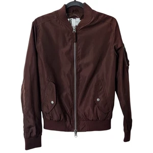 TOPMAN Bomberjacke XS braun Satin Cargo Herren Neu mit Etikett fällt groß aus, siehe Maße - Bild 1 von 9