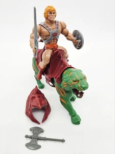 He Man and Battlecat vintage motu white dotted eyes 1982 Taiwan complete - Picture 1 of 20
