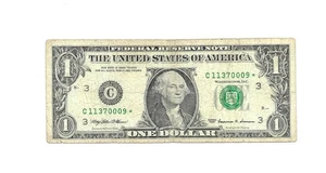 1999- $1. DOLLAR STAR* NOTE, WITH FANCY # (11370009) - GREAT BILL. - Picture 1 of 2