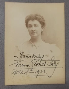 Tarjeta de gabinete de ópera firmada por Emma Eames Story-1906 - Imagen 1 de 3