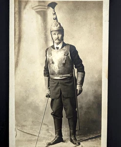 RPPC Man Wearing Cuirassier Armor Holding Sword Military Real Photo Postcard - Picture 1 of 3