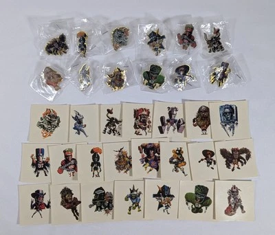 Lote de 12 + 22 tatuajes temporales vintage de prendedores de la NFL Monsters Of The Gridiron  Foto 1 de 4