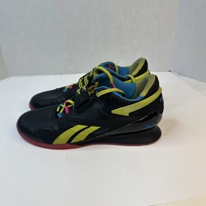 Reebok Legacy Lifter II Weightlifting Shoes Black Yellow Neon Cherry Men’s 12.5 - Picture 1 of 9