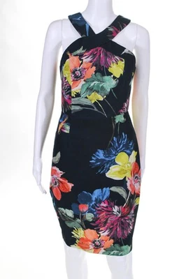 Trina Turk Womens Floral Print Ace Sleeveless Sheath Dress Blue Size 2 11002772 - Image 1 of 4