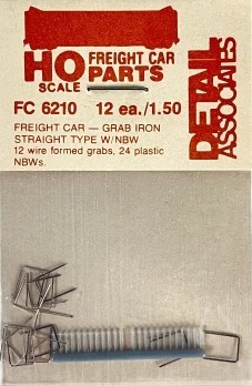 Detail Associates FC6210 HO Freight Car Grab Iron Straight Type w/NBW - Image 1 of 1