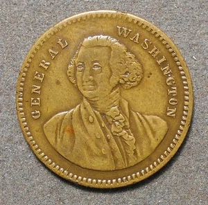 D168 Game Counter: Fuld & Rulau Gnw-27, $5 Gold Size, George Washington, brass, - Picture 1 of 2