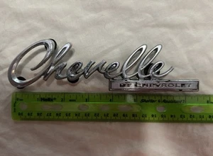 Oldtimer Auto Emblem Chevelle by Chevrolet 1969 Heck Kofferraumdeckel Auto - Bild 1 von 4
