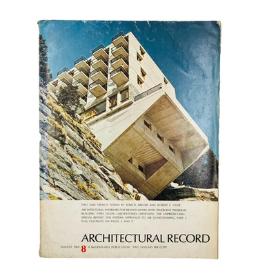 Architectural record 8 / 1969 Magazine Laboratories Marcel Breuer Robert Gatje - Image 1 of 2
