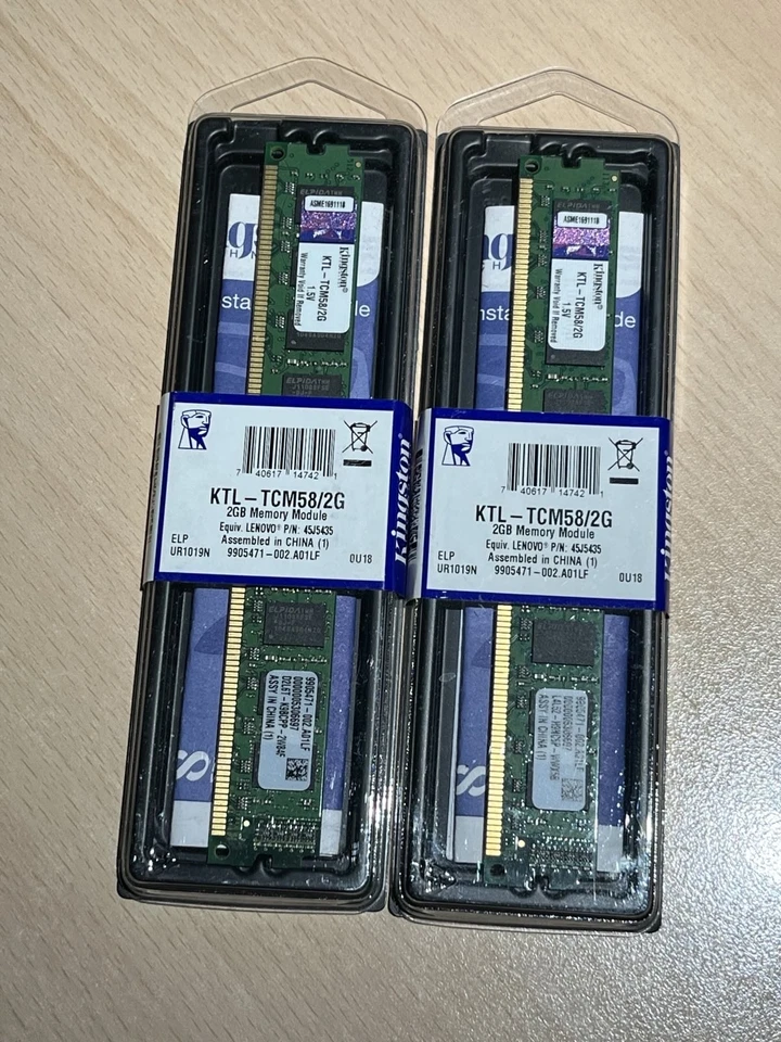 Memoria RAM Kingston kit 4GB: 2x 2GB DDR3 1066MT/s 1066MHz PC3-8500 Non-ECC DIMM - Immagine 1 di 1