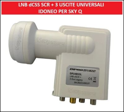 Convertitore Satellitare LNB Illuminatore Parabola DCSS SCR 3 Uscite Universali - Immagine 1 di 2