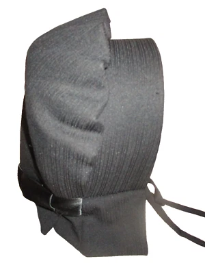 Amish Bonnet Women Handmade Head Covering Black Outer Bonnet Hat Old Order Amish - Image 1 of 4