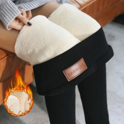 Womens Winter Warm Sherpa Fleece Lined Leggings Thick Cashmere Thermal Pants US, - Image 1 of 4