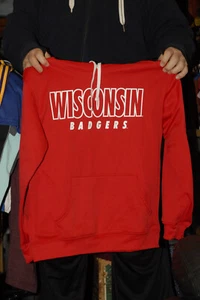 Wisconsin Badgers Pull over hoodie Rival Threads Mint M w drawstring white red - Picture 1 of 1