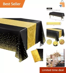 Deluxe Polka Dot Tablecloth & Sparkling Sequin Runner Set - 2 Pcs for All Season - Picture 1 of 9