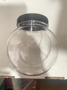 EACH Fish Bowl shaped Plastic Storage Jar with lids 5"Hx 3"mouth(Q7) - Picture 1 of 10