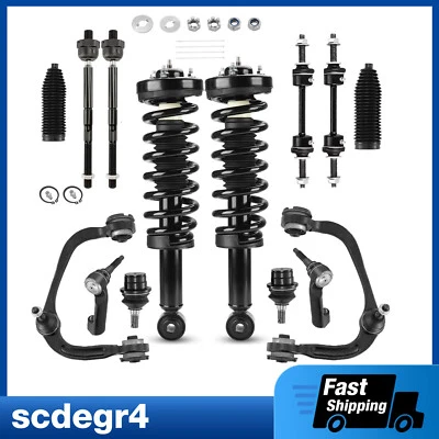 For 09-2013 Ford F-150 Front Struts Upper Control Arm Tie Rod Sway Bar Links 4WD - Image 1 of 4