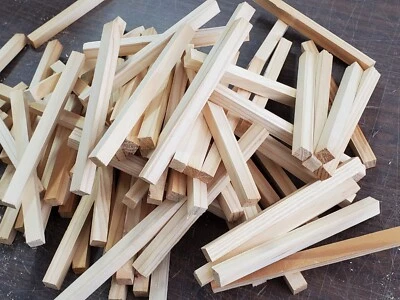 10 50 150 Pack Square 5/8" x 8" Dowel Rods Unfinished Solid Wood Sticks Crafting - Image 1 of 4