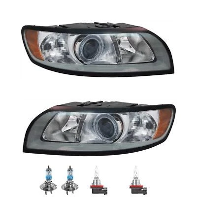 Scheinwerfer Set grau inkl. OSRAM Lampen H7 H9 für Volvo V50 MW 545 S40 II 544 - Bild 1 von 4