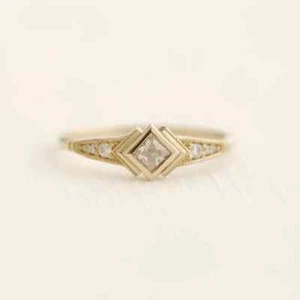 Carre Deko Ring, Verlobungsring, Ehering, Moissanit Ring, Vorsteckring - Bild 1 von 10