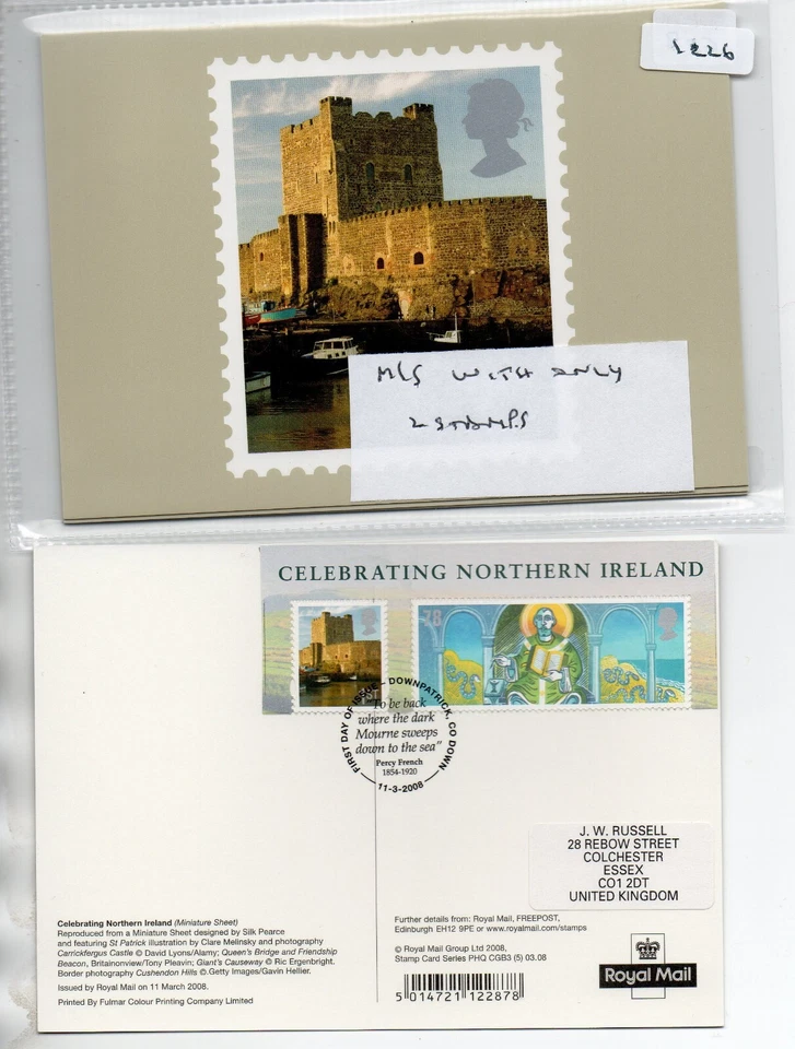 GB - Tarjetas PHQ (1226) 2008 - Celebrando Irlanda del Norte - Reverso FDI Foto 1 de 1