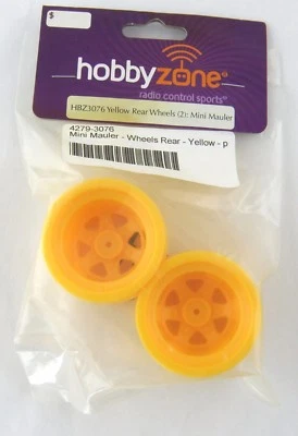 Yellow Rear Wheels (2): Mini Mauler - HobbyZone HBZ3076 - Image 1 of 2